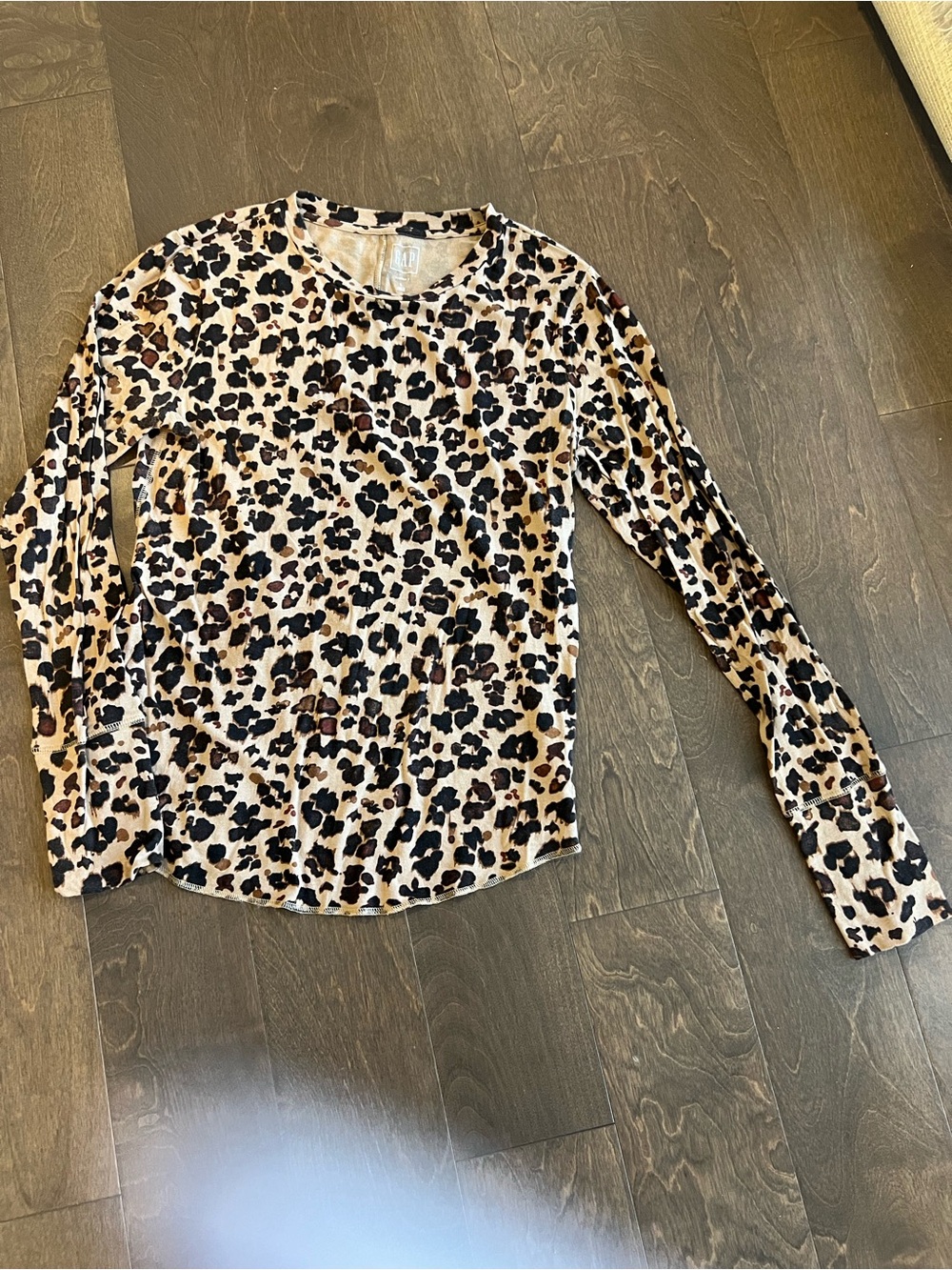 GAP Women’s Leopard Print Long-Sleeve Top - Tan & Black